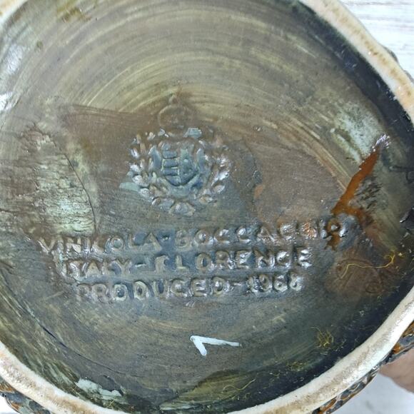 Vintage 1968 Florence Vino Rosso Ceramic Pipe Shaped Decanter/Ashtray 9.5" Tall - Picture 8 of 11